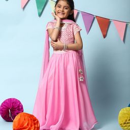 Biba Girls Embroidered Thread Work Ready to Wear Lehenga & Blouse With Dupatta-picture-42