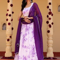 Thread & Button Printed Ready to Wear Lehenga Blouse With Dupatta-14
