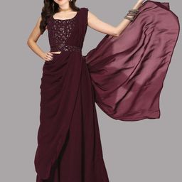 Fashionuma Embellished Sleeveless Ready to Wear Lehenga Set With Dupatta-image-75