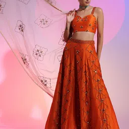 KUDI PATAKA Embroidered Sequinned Ready to Wear Lehenga & Blouse With Dupatta-image-37