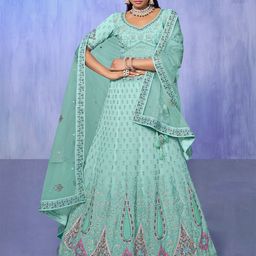 ODETTE Embellished Beads and Stones Semi-Stitched Lehenga & Blouse With Dupatta-image-37