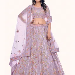 Fusionic Embellished Beads & Stones Semi-Stitched Lehenga & Unstitched Blouse With Dupatta-picture-24