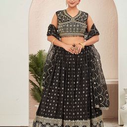 CHANSI Embroidered Ready To Wear Lehenga & Blouse With Dupatta-picture-29