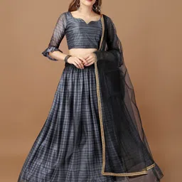 KALINI Printed Semi-Stitched Lehenga & Unstitched Blouse With Dupatta-picture-3