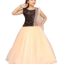 Aarika Girls Black & Peach Embellished Ready To Wear Lehenga Choli With Dupatta-image-33
