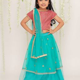 KID1 Girls Embroidered Sequinned Ready To Wear Lehenga & Blouse With Dupatta-image-76