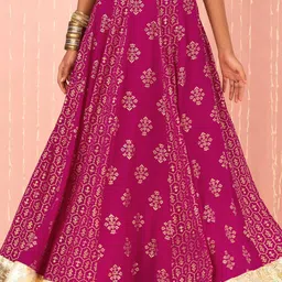 Indya X NIKHIL THAMPI Floral Foil Printed Lehenga Skirts-image-32
