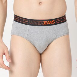 UnderJeans by Spykar Mid-Rise Anti-Microbial Basic Briefs  UJNPBS063GREYMELANGE-picture-56