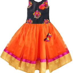 STANWELLS KIDS Girls Embroidered Thread Work Ready to Wear Lehenga &-picture-15