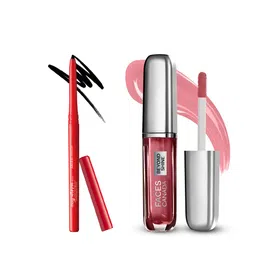 FACES CANADA Set of Magneteyes Kajal - Black 01 & Beyond Shine Lip Gloss - Baebe 03-12