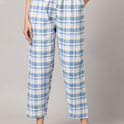 Kryptic Women Checked Pure Cotton Lounge Pants-image-26