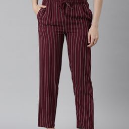 Go Colors Women Striped Lounge Pants-image-42
