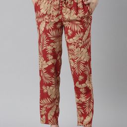 Go Colors Women Printed Mid Rise Lounge Pants-image-44