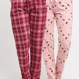 Kanvin Women Pack of 2 Printed Lounge Pants-image-37