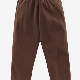 KiddoPanti Boys Brown Solid Pure Cotton Lounge Pants-image-38