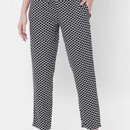 URBAN SCOTTISH Women Black Printed Lounge Pants-picture-37