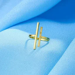 NVR Women Gold-Plated Alloy Geometric Shape Adjustable Finger Ring-image-19