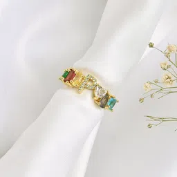 JOKER & WITCH Multicoloured P Shaped Finger Ring-image-38