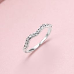 Mia by Tanishq Dazzling Wave 92.5 Sterling Silver CZ Studded Finger Ring-image-98