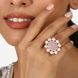 Zaveri Pearls Cubic Zirconia Studded Adjustable Finger Ring-26