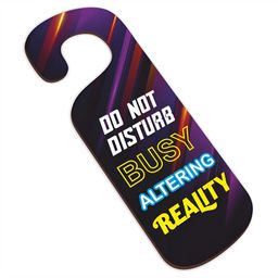 CVANU Black & Purple Do Not Disturb Painted Wooden Sign Hanger-picture-40