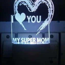 NMII White & Green MOM LOVE 3D Illusion Night Table Lamps-50