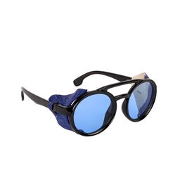 AISLIN Unisex Round Sunglasses with UV Protected Lens ES_14731-99-AS-98036-BLU-BKBL-RDSH-9