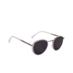AISLIN Unisex Round Sunglasses with Polarised Lens ES_13394-90-AS-8060-BLK-STWHC-RD-5