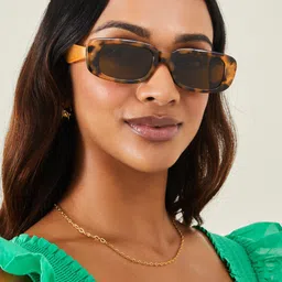 Accessorize Women Rectangle Sunglasses with UV Protected Lens MA-10001924901-33