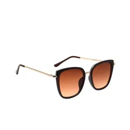 Peter Jones Eyewear Women Brown Lens & Brown Cateye Sunglasses RD018BW-image-1