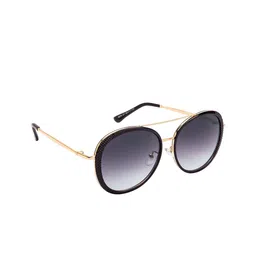 AISLIN Women Grey Lens & Gold-Toned Round Sunglasses with UV Protected Lens-8