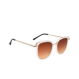 Peter Jones Eyewear Women Brown Lens & White UV Protected Cateye Sunglasses RD018TBW-11