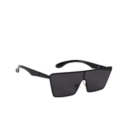 AISLIN Unisex Rectangle Sunglass With UV Protected Lens ES_12824-97-AS-7860-BLK-BLK-WFRT-6
