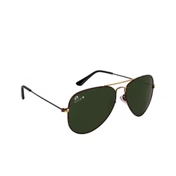 AISLIN Unisex Green Lens & Brown Full Rim Aviator Sunglasses 14272-55-AS-3025-image-50