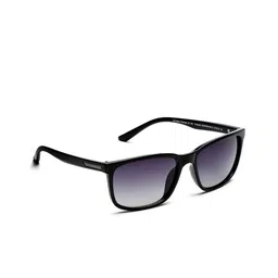 SunVoir Unisex Black Lens & Black Rectangle Sunglasses with Polarised Lens SUNVOIR-004-C1-41