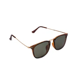 SUNNIES Unisex Green Lens & Brown Square Sunglasses with Polarised and UV Protected Lens-11
