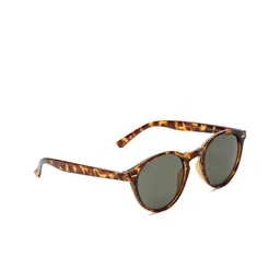SUNNIES Unisex Green Lens & Brown Round Sunglasses with UV Protected Lens SUNNIES-013-C2-35