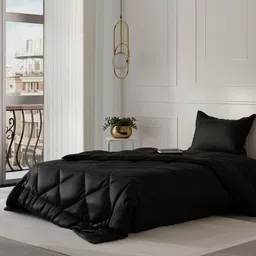 Stoa Paris Date Night Collection Black Solid AC Room 150 GSM Single Bed Comforter-image-77