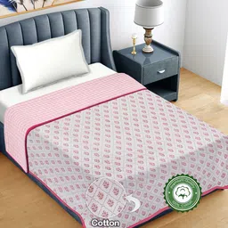 FABINALIV Rust & White Floral AC Room 300 GSM Single Bed Dohar-picture-31