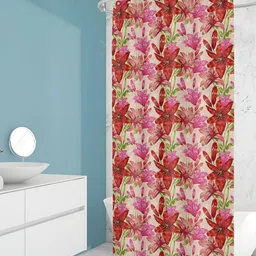 ArtzFolio Pink & Red Printed Waterproof Shower Curtains-picture-5