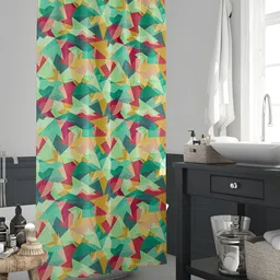 ArtzFolio Green & Red Printed Waterproof Shower Curtain-15