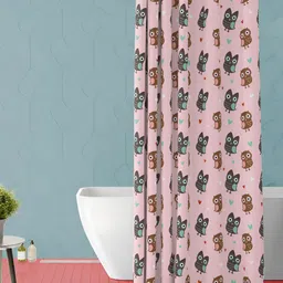 ArtzFolio Pink & Brown Printed Waterproof Shower Curtains-image-81