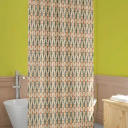ArtzFolio Beige & Orange-colored Printed Waterproof Shower Curtain-image-88