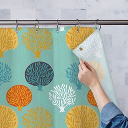 ArtzFolio Blue & White Printed Waterproof Shower Curtains-image-60