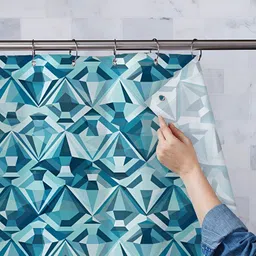 ArtzFolio Blue Printed Waterproof Shower Curtains-image-70