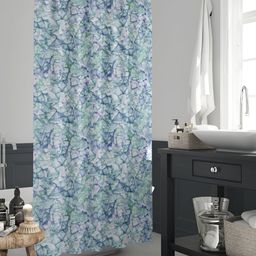 ArtzFolio White & Green Printed Waterproof Shower Curtains-8