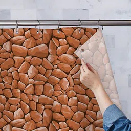 ArtzFolio Brown Printed Waterproof Shower Curtains-image-70