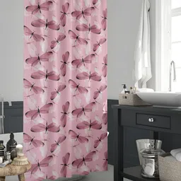 ArtzFolio Mauve Printed Waterproof Shower Curtains-13