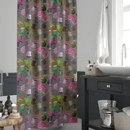 ArtzFolio Taupe & Mauve Printed Waterproof Shower Curtain-image-92