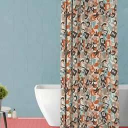 ArtzFolio Beige & Red Alphabet Printed Waterproof Shower Curtains-image-89
